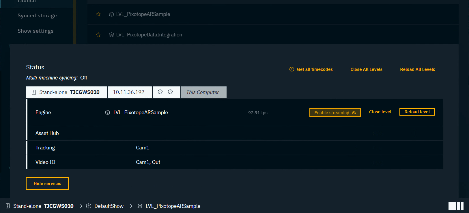 PIXEL STREAMING GETTING STARTED visual data 2